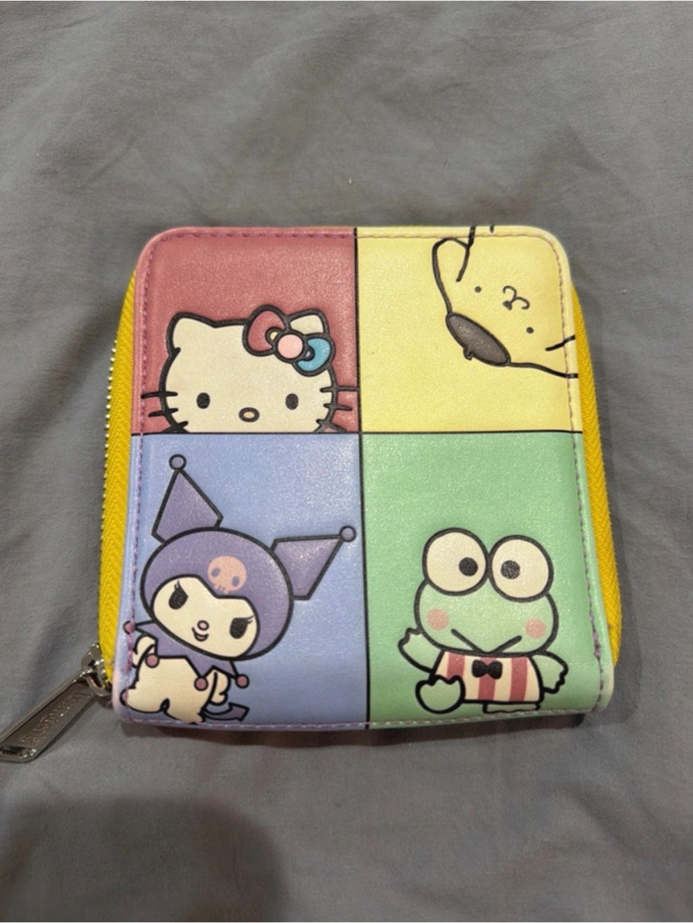 Sanrio Pastel Panel Zip Wallet in Pink, Yellow, Lavender & Mint